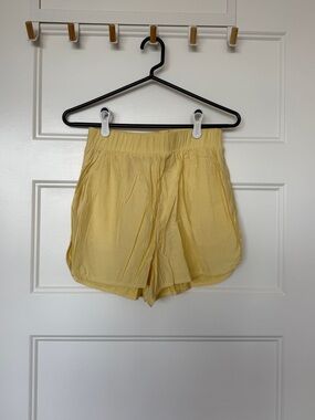 Rumored Light Yellow High Rise Shorts